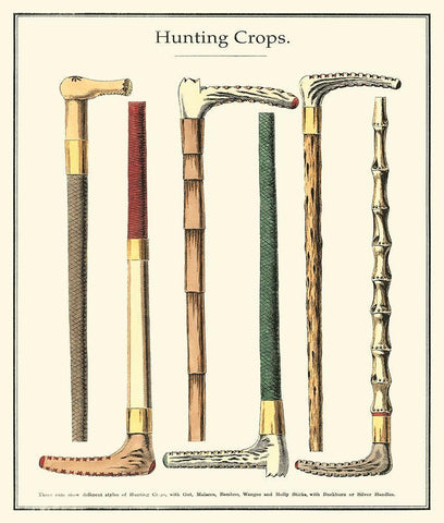 Custom Hunting Crops White Modern Wood Framed Art Print with Double Matting by Unknown