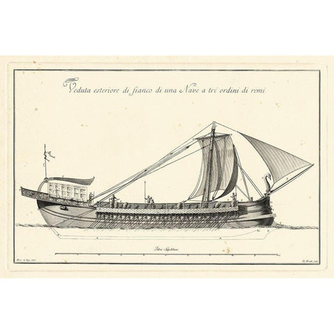 Veduta di Palmi Napoletani II Black Modern Wood Framed Art Print with Double Matting by Vega, Peitro la