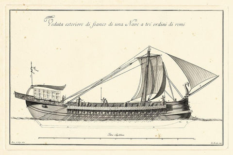 Veduta di Palmi Napoletani II Black Ornate Wood Framed Art Print with Double Matting by Vega, Peitro la