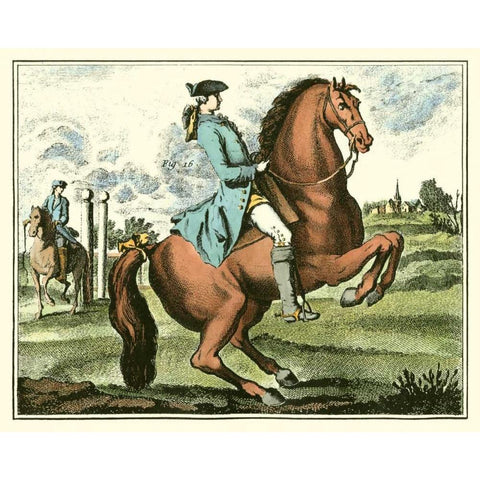 Equestrian Training III White Modern Wood Framed Art Print by Diderot, Denis