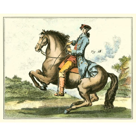 Equestrian Training IV Black Modern Wood Framed Art Print by Diderot, Denis