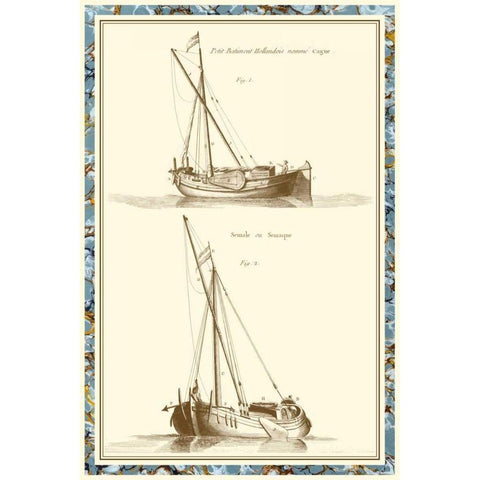 Ship Schematics III White Modern Wood Framed Art Print by Vision Studio