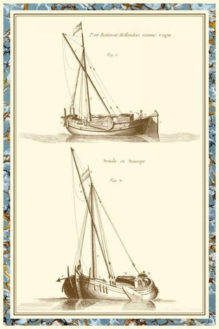 Ship Schematics III Black Ornate Wood Framed Art Print with Double Matting by Vision Studio