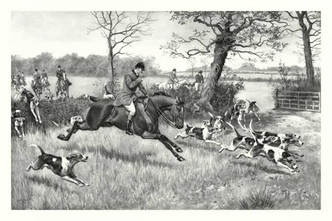 Hark Away White Modern Wood Framed Art Print with Double Matting by G.D. Rowlandson