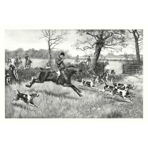 Hark Away Black Modern Wood Framed Art Print by G.D. Rowlandson