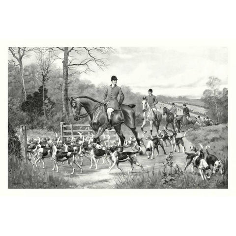 Going to Covert White Modern Wood Framed Art Print by G.D. Rowlandson