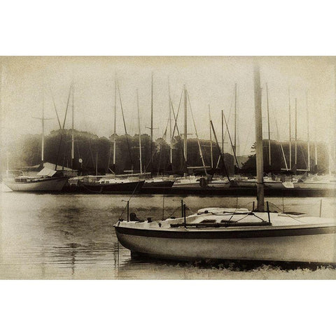 Waiting to Sail I Black Modern Wood Framed Art Print with Double Matting by Head, Danny