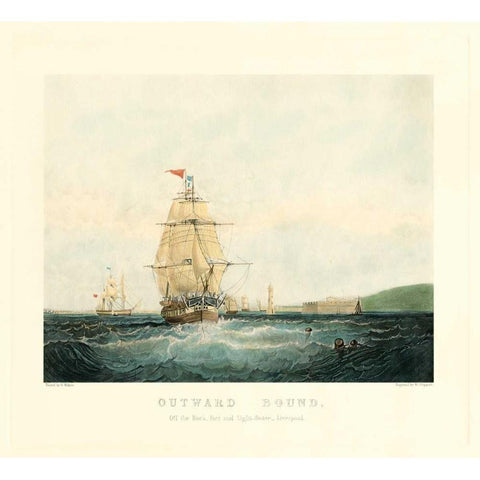 Outward Bound Black Modern Wood Framed Art Print by Walters, S.