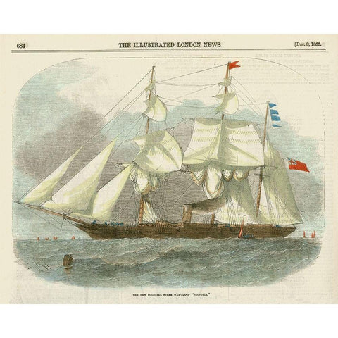 Antique Clipper Ship III Gold Ornate Wood Framed Art Print with Double Matting by Vision Studio