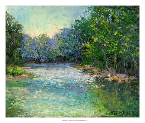 A Bend in the River White Modern Wood Framed Art Print with Double Matting by Weber, Mary Jean