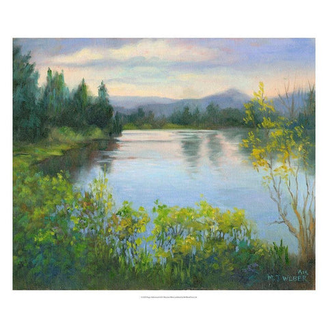 Oregon Reflections White Modern Wood Framed Art Print by Weber, Mary Jean