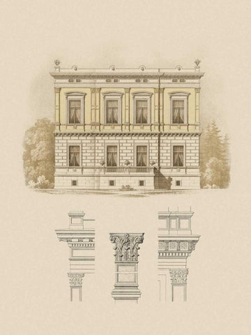 Estate and Plan IV Black Ornate Wood Framed Art Print with Double Matting by Carlsruche