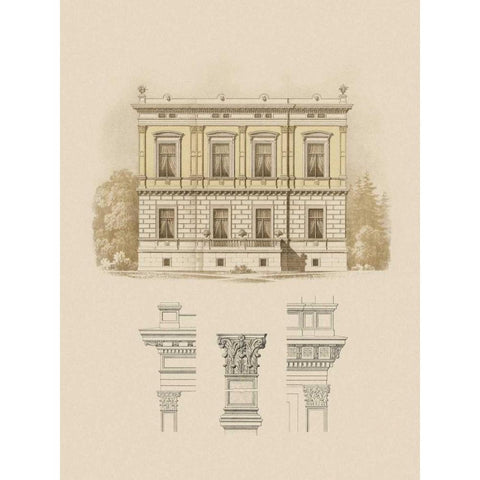 Estate and Plan IV Gold Ornate Wood Framed Art Print with Double Matting by Carlsruche