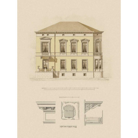 Estate and Plan VI Gold Ornate Wood Framed Art Print with Double Matting by Carlsruche