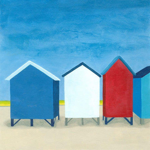 Beach Retreat II White Modern Wood Framed Art Print by Meagher, Megan