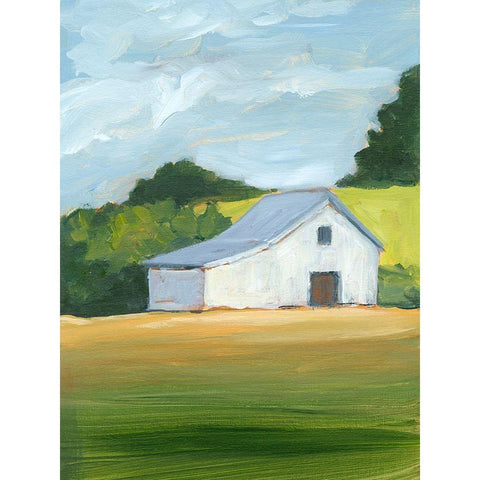 Rural Landscape I White Modern Wood Framed Art Print by Harper, Ethan