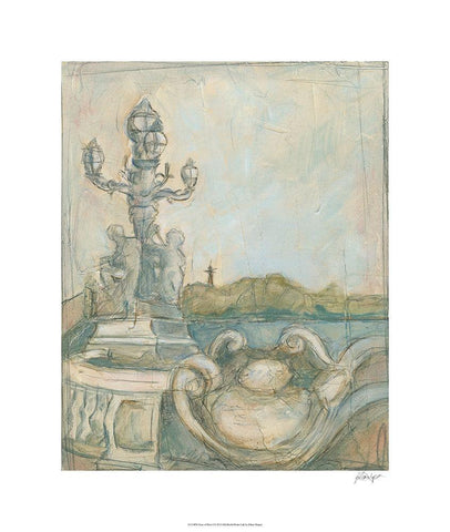 View of Paris I Black Ornate Wood Framed Art Print with Double Matting by Harper, Ethan