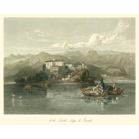 Isola Lecchi, Lago di Guarda, Italy Black Modern Wood Framed Art Print with Double Matting by Leitch, W.L.