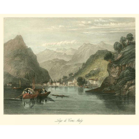 Lago di Como, Italy Gold Ornate Wood Framed Art Print with Double Matting by Leitch, W.L.