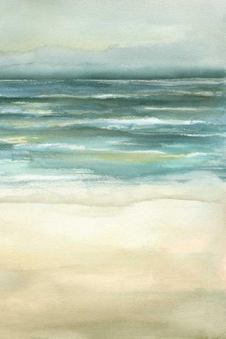 Tranquil Sea III White Modern Wood Framed Art Print with Double Matting by Goldberger, Jennifer