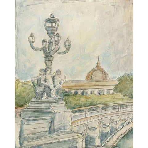 View of Paris IV Black Modern Wood Framed Art Print with Double Matting by Harper, Ethan