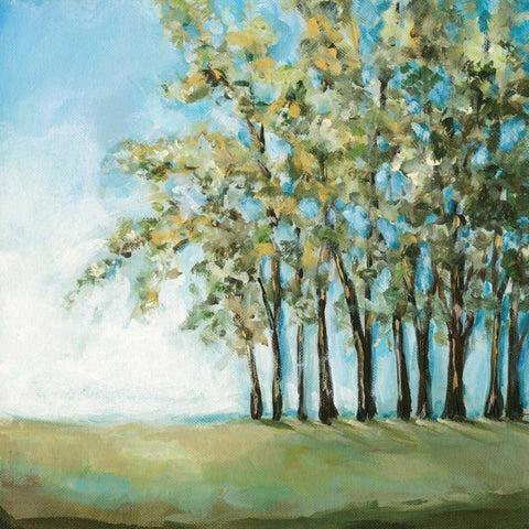 Tree in Summer Gold Ornate Wood Framed Art Print with Double Matting by Long, Christina