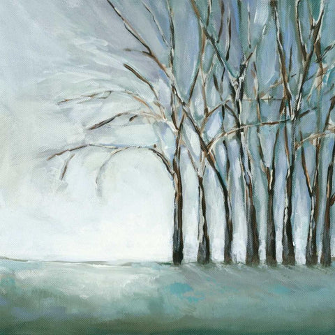 Tree in Winter Black Modern Wood Framed Art Print with Double Matting by Long, Christina