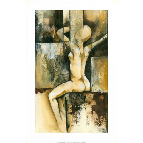 Contemporary Seated Nude II White Modern Wood Framed Art Print by Goldberger, Jennifer