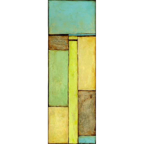 Stained Glass Window V Gold Ornate Wood Framed Art Print with Double Matting by Goldberger, Jennifer