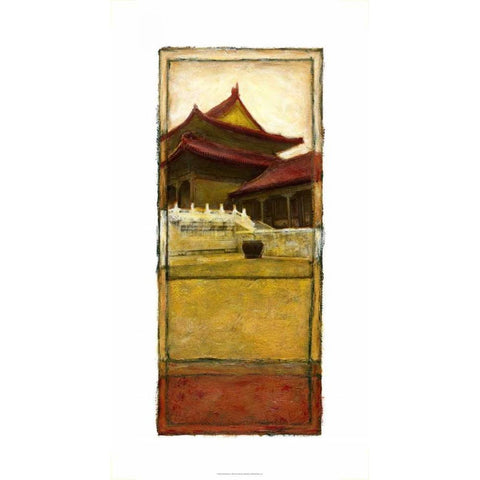 Oriental Panel I White Modern Wood Framed Art Print by Unknown