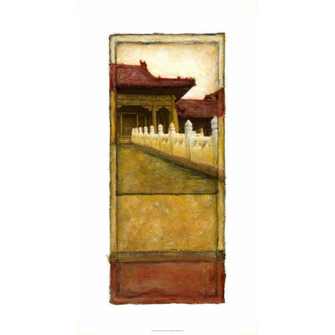 Oriental Panel II White Modern Wood Framed Art Print by Unknown