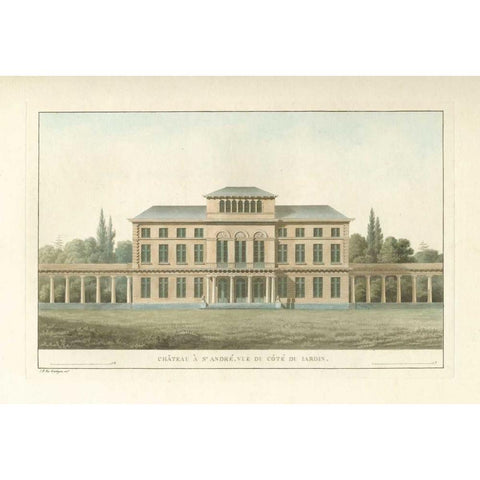 Architectural Rendering I Gold Ornate Wood Framed Art Print with Double Matting by Vision Studio