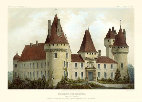 French Chateaux I White Modern Wood Framed Art Print with Double Matting by Petit, Victor