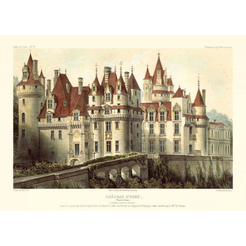 French Chateaux VII Black Modern Wood Framed Art Print with Double Matting by Petit, Victor