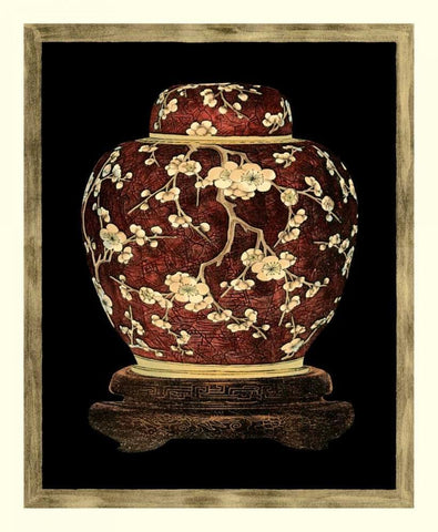 Ginger Jar II Black Ornate Wood Framed Art Print with Double Matting by Vision Studio