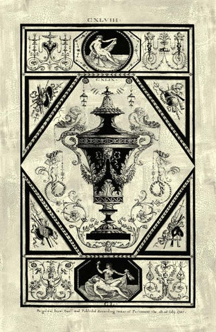 Pergolesi Urn I White Modern Wood Framed Art Print with Double Matting by Pergolesi, Michel