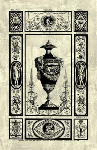 Pergolesi Urn II White Modern Wood Framed Art Print with Double Matting by Pergolesi, Michel