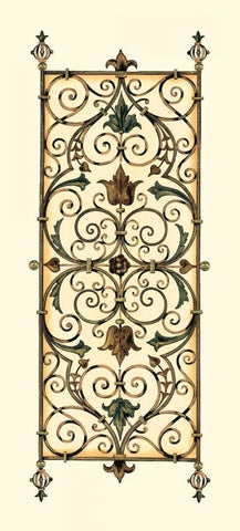 Verdigris Panel II White Modern Wood Framed Art Print with Double Matting by Vision Studio