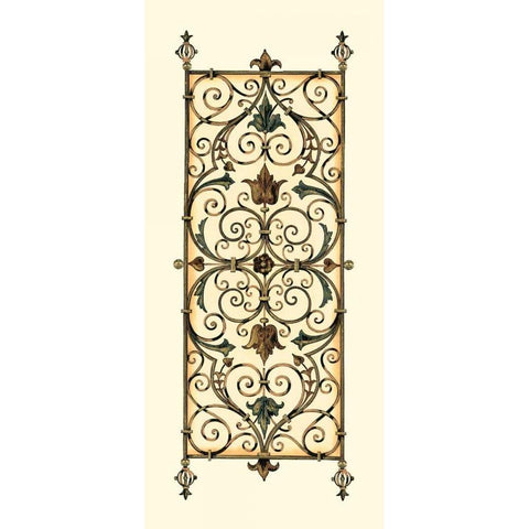 Verdigris Panel II Gold Ornate Wood Framed Art Print with Double Matting by Vision Studio
