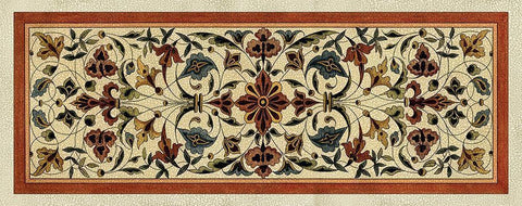 Crackled Tapestry Frieze I Black Ornate Wood Framed Art Print with Double Matting by Vision Studio