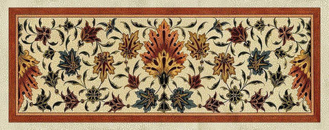 Crackled Tapestry Frieze II White Modern Wood Framed Art Print with Double Matting by Vision Studio