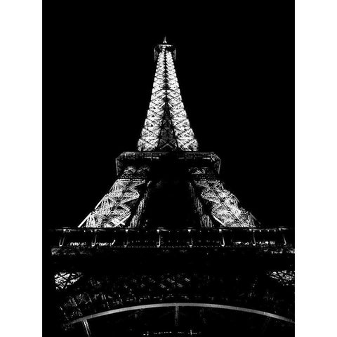 Tour Eiffel la Nuit White Modern Wood Framed Art Print by Sheffield, Jennings