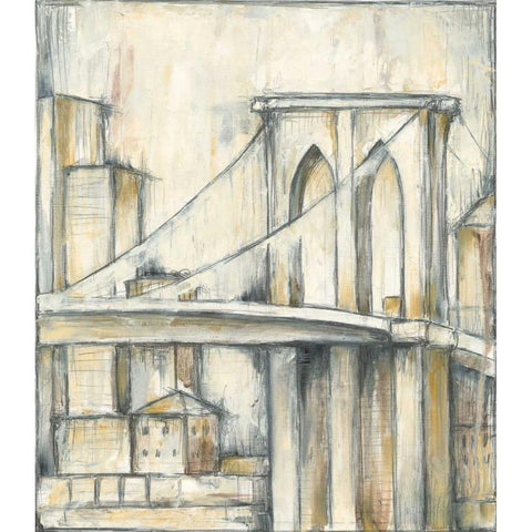 Urban Bridgescape I Gold Ornate Wood Framed Art Print with Double Matting by Goldberger, Jennifer