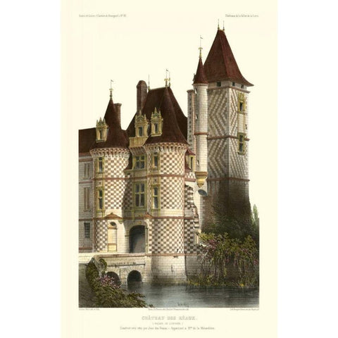 French Chateaux in Brick II Black Modern Wood Framed Art Print with Double Matting by Petit, Victor