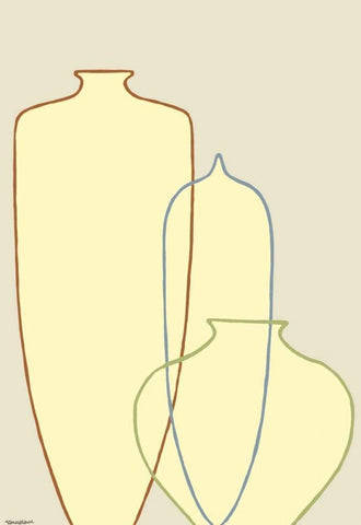 Linear Vessels IV Black Ornate Wood Framed Art Print with Double Matting by Lam, Vanna