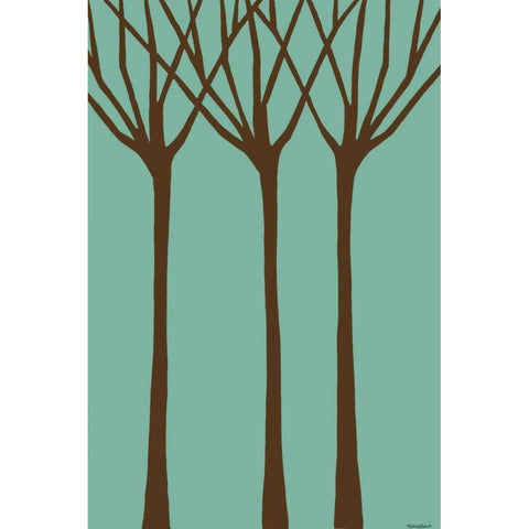 Dichromatic Elms I Black Modern Wood Framed Art Print with Double Matting by Lam, Vanna