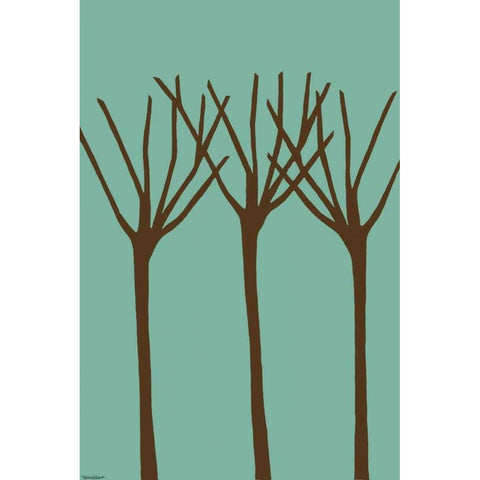 Dichromatic Elms II Black Modern Wood Framed Art Print by Lam, Vanna