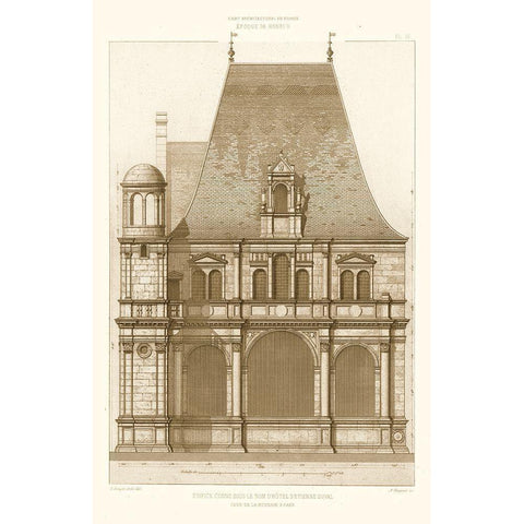 French Architecture II Black Modern Wood Framed Art Print with Double Matting by Rouyer, Eugene