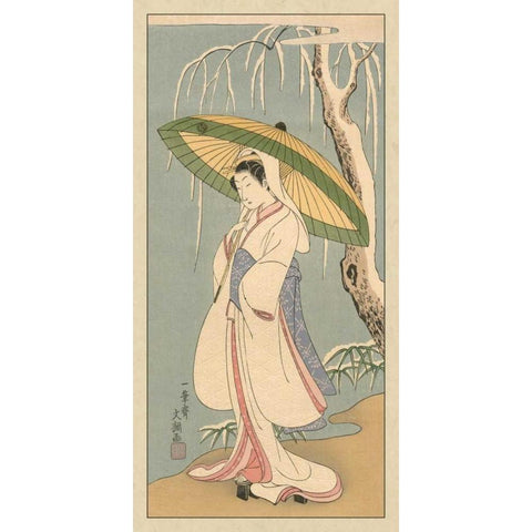 Women of Japan IV White Modern Wood Framed Art Print by Vision Studio