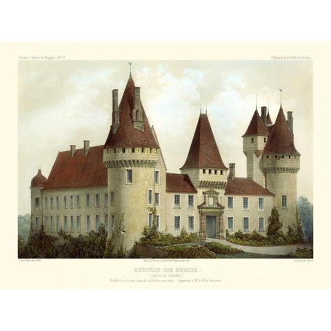 Petite French Chateaux I Black Modern Wood Framed Art Print by Petit, Victor
